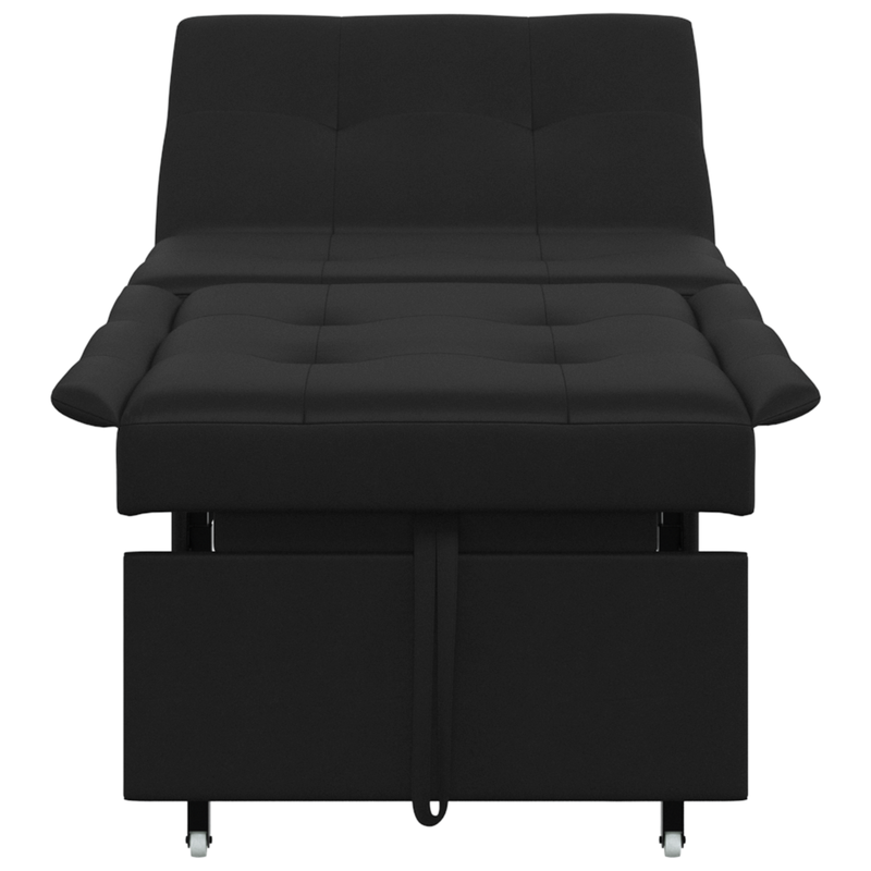 vidaXL Kanapéágy párnával Fekete 67 x 194 x 82 cm Furnér