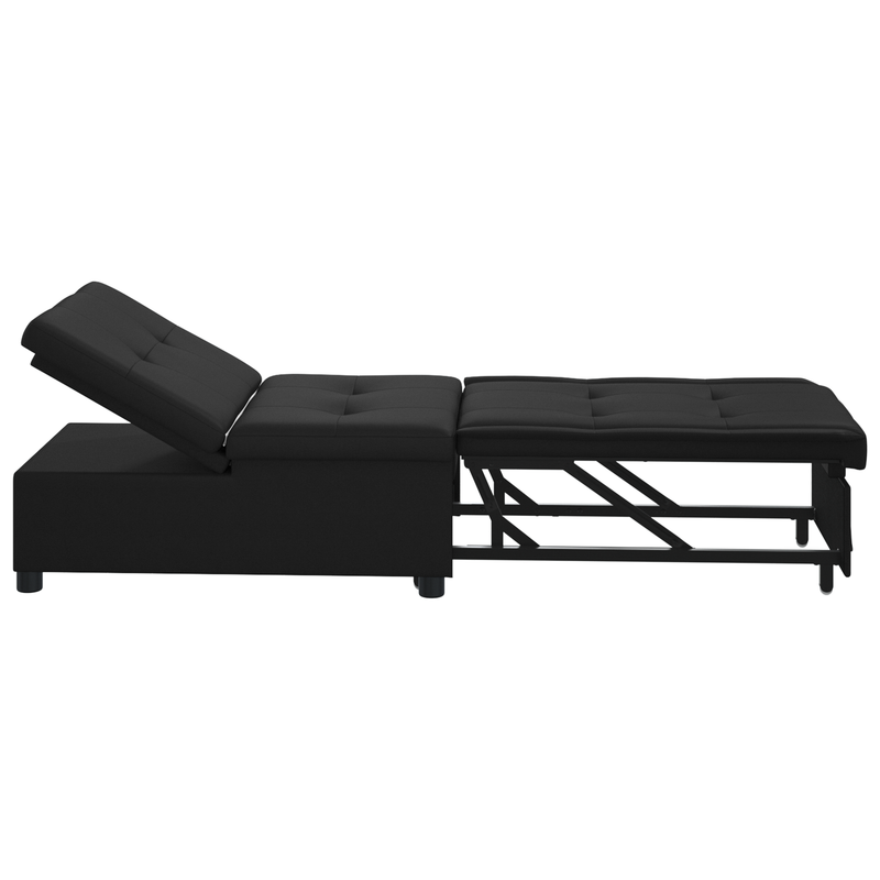 vidaXL Kanapéágy párnával Fekete 67 x 194 x 82 cm Furnér