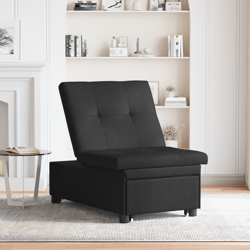vidaXL Kanapéágy párnával Fekete 67 x 194 x 82 cm Furnér
