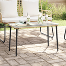 vidaXL Kerti Asztal Természetes 80 x 40 x 45 cm polirattan
