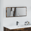 vidaXL Tükör LED -es lámpákkal Füstölt tölgy 90 x 8,5 x 37 cm Faanyag