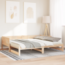 vidaXL Kihúzható nappali ágy Barna 203,5 x 184 x 56,5 cm Tömör fenyőfa