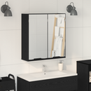 vidaXL Tükörszekrény polcokkal Fekete tölgy 64 x 20 x 67 cm Faanyag