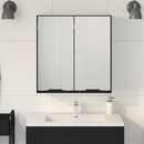 vidaXL Tükörszekrény polcokkal Fekete tölgy 64 x 20 x 67 cm Faanyag
