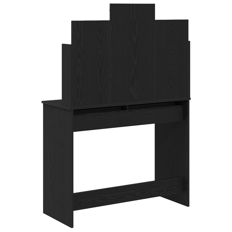 vidaXL Öltözködőasztal fiókkal Musta tammi 96 x 40 x 142 cm Faanyag