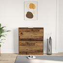 vidaXL Cipőszekrény polcokkal Öreg fa 80 x 21 x 87,5 cm Faanyag