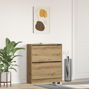 vidaXL Cipőszekrény polcokkal Füstölt tölgy 80 x 21 x 87,5 cm Faanyag