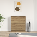 vidaXL Cipőszekrény polcokkal Füstölt tölgy 80 x 21 x 87,5 cm Faanyag