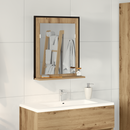 vidaXL Tükör kézműves tölgy 50 x 12 x 60 cm Üveg és Műszaki Fa