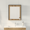 vidaXL Tükör kézműves tölgy 50 x 12 x 60 cm Üveg és Műszaki Fa