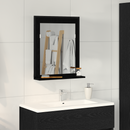 vidaXL Tükör polcokkal Musta tammi 50 x 12 x 60 cm Üveg és Műszaki Fa