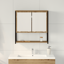 vidaXL Tükörszekrény polcokkal Artisan tölgy 60 x 16 x 60 cm Faanyag