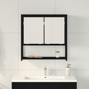 vidaXL Tükörszekrény polcokkal Fekete tölgy 60 x 16 x 60 cm Faanyag
