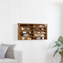 vidaXL Kiállító szekrény polcokkal Öreg fa 100 x 8,5 x 50 cm Faanyag