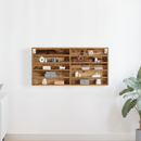 vidaXL Kiállító szekrény polcokkal Öreg fa 100 x 8,5 x 50 cm Faanyag