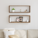 vidaXL Falpolcok polcokkal 2 pcs Öreg fa 80 x 15 x 26 cm Faanyag