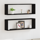 vidaXL Falpolcok polcokkal 2 pcs Fekete tölgy 80 x 15 x 26 cm Faanyag