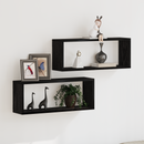 vidaXL Falpolcok polcokkal 2 pcs Fekete tölgy 60 x 15 x 23 cm Faanyag
