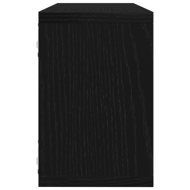 vidaXL Fali Polcok polcokkal 4 pcs Musta tammi 60 x 15 x 23 cm Faanyag