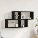 vidaXL Falpolc polcokkal Fekete tölgy 76 x 15 x 53 cm Faanyag