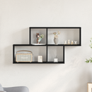 vidaXL Falpolc polcokkal Fekete tölgy 76 x 15 x 53 cm Faanyag