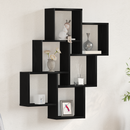 vidaXL Falpolc polcokkal Fekete tölgy 78 x 15 x 93 cm Faanyag