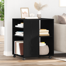 vidaXL Tárolószekrény kerékkel Fekete tölgy 60 x 53 x 72,5 cm Faanyag