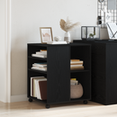 vidaXL Tárolószekrény kerékkel Fekete tölgy 60 x 53 x 72,5 cm Faanyag