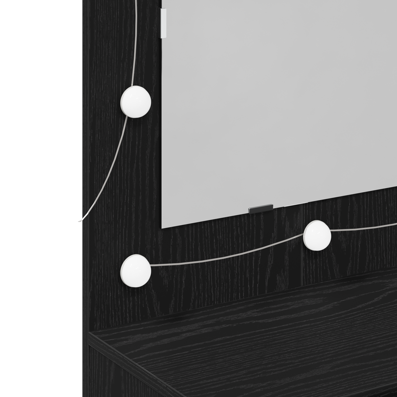 vidaXL Tükörszekrény polcokkal Musta tammi 90 x 31.5 x 62 cm Faanyag
