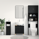 vidaXL Fürdőszobai mosdószekrény Fekete tölgy 58 x 33 x 60 cm Faanyag