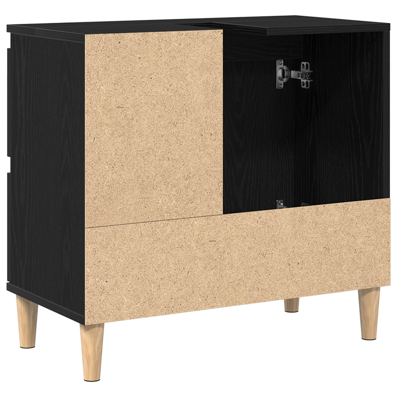 vidaXL Fürdőszoba Székény fiókkal Musta tammi 65 x 33 x 60 cm Faanyag