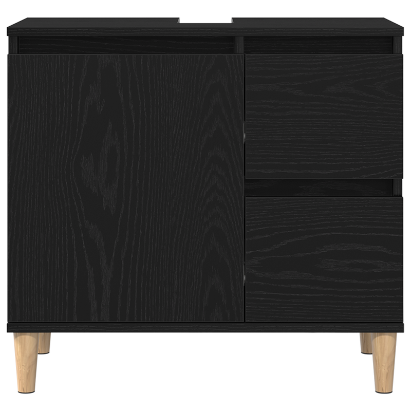 vidaXL Fürdőszoba Székény fiókkal Musta tammi 65 x 33 x 60 cm Faanyag