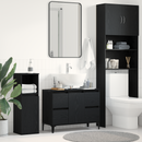 vidaXL Fürdőszobai mosdószekrény Fekete tölgy 80 x 33 x 60 cm Faanyag