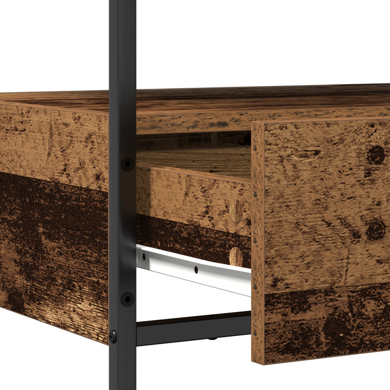 vidaXL Konzolasztal Öreg fa 75 x 40 x 75 cm Műgyantás fa és fém