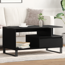 vidaXL Dohányzóasztal fiókkal Fekete tölgy 90 x 49 x 45 cm Faanyag