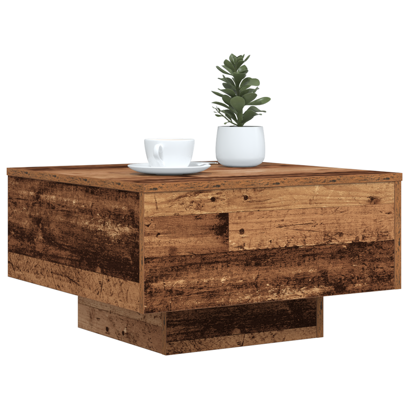 vidaXL Dohányzóasztal Régi fa 55 x 55 x 31 cm Faanyag
