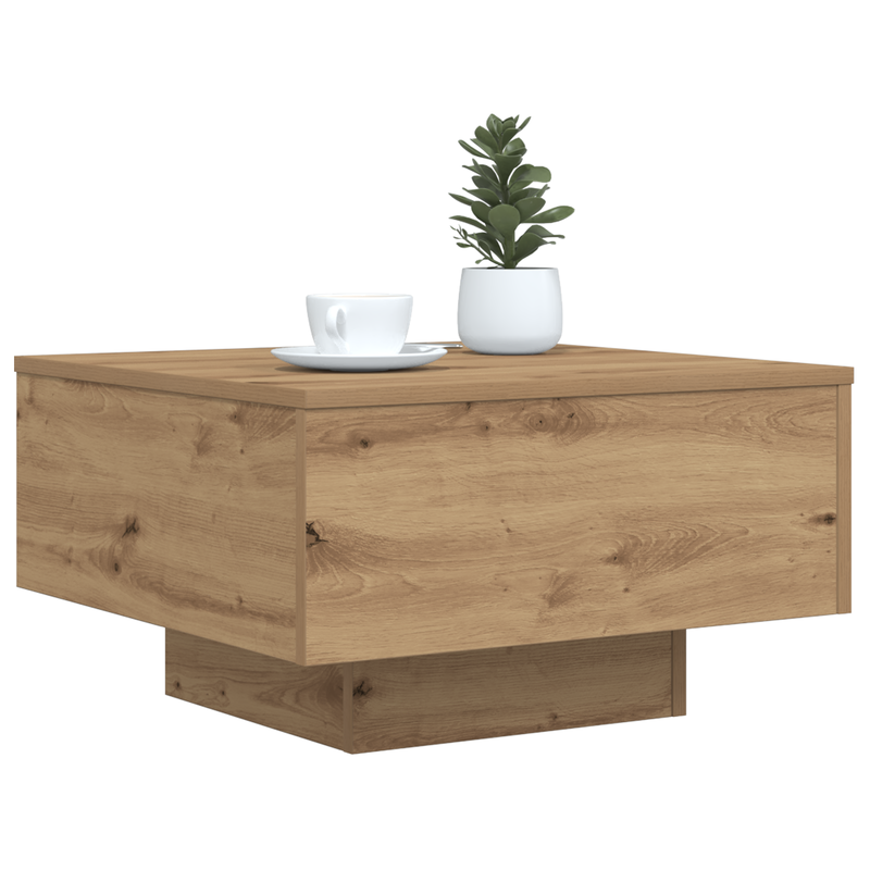 vidaXL Dohányzóasztal kézműves tölgy 55 x 55 x 31 cm Faanyag