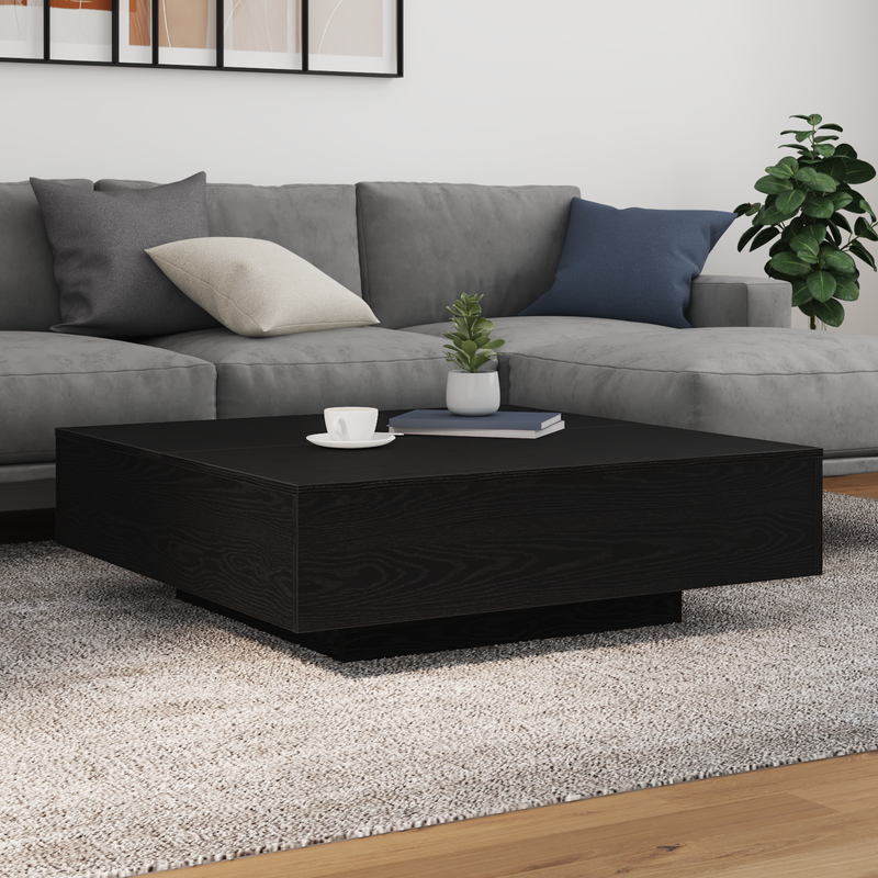 vidaXL Dohányzóasztal Musta tammi 100 x 100 x 31 cm Faanyag