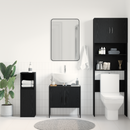 vidaXL Fürdőszobai mosdószekrény Fekete tölgy 60 x 30 x 60 cm Faanyag
