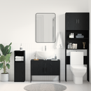 vidaXL Fürdőszobai mosdószekrény Fekete tölgy 80 x 30 x 60 cm Faanyag
