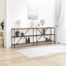 vidaXL Konzolasztal polcokkal Öreg fa 200 x 30 x 75 cm Faanyag