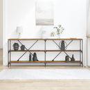 vidaXL Konzolasztal polcokkal Öreg fa 200 x 30 x 75 cm Faanyag