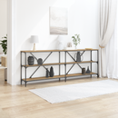 vidaXL Konzolasztal polcokkal Művészi tölgy 200 x 30 x 75 cm Faanyag