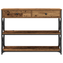 vidaXL Konzol Asztal Régi fa 100 x 28 x 75 cm Műgyantás fa és fém