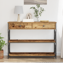 vidaXL Konzol Asztal Régi fa 100 x 28 x 75 cm Műgyantás fa és fém
