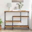vidaXL Konzolasztal Régi fa 100 x 35 x 75 cm Műgyantás fa és fém