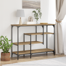 vidaXL Konzolasztal polcokkal kézműves tölgy 100 x 35 x 75 cm