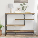 vidaXL Konzolasztal polcokkal kézműves tölgy 100 x 35 x 75 cm