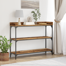 vidaXL Konzolasztal Régi fa 100 x 30 x 80 cm Műgyantás fa és fém