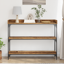 vidaXL Konzolasztal Régi fa 100 x 30 x 80 cm Műgyantás fa és fém